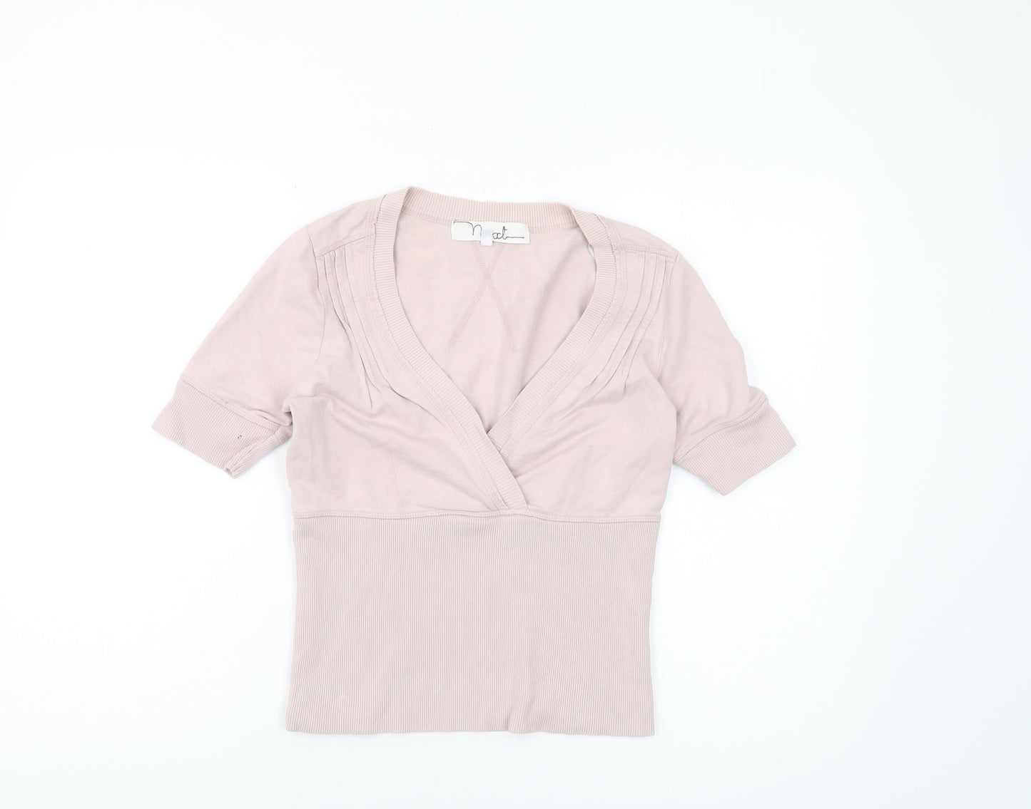 Neat Women's Pink Wrap Blouse, Short Sleeve, V-Neck, Size 10
