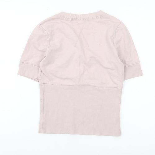 Neat Women's Pink Wrap Blouse, Short Sleeve, V-Neck, Size 10