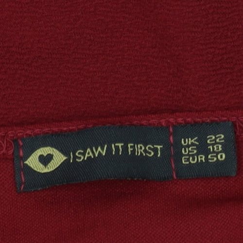 I SAW IT FIRST Red Long Sleeve Bodysuit Size 22