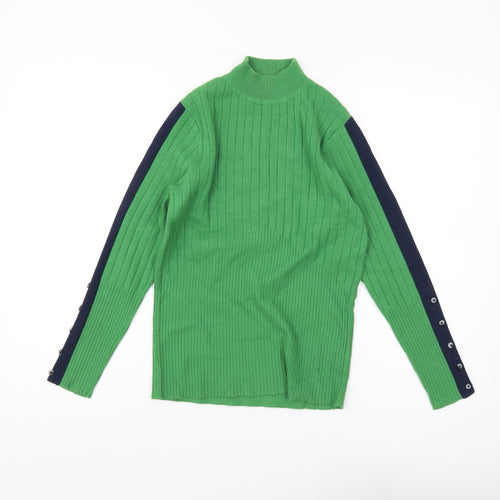 Marks and Spencer Women's Green Mock Neck Pullover Jumper