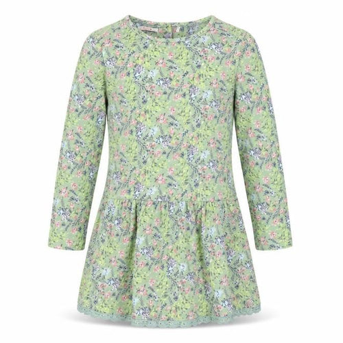 Fat Face Girls Green Floral Cotton Dress 6-7 Years