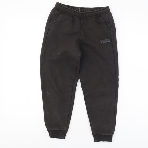 Puma Boys Black Jogger Trousers Size 7-8 Years