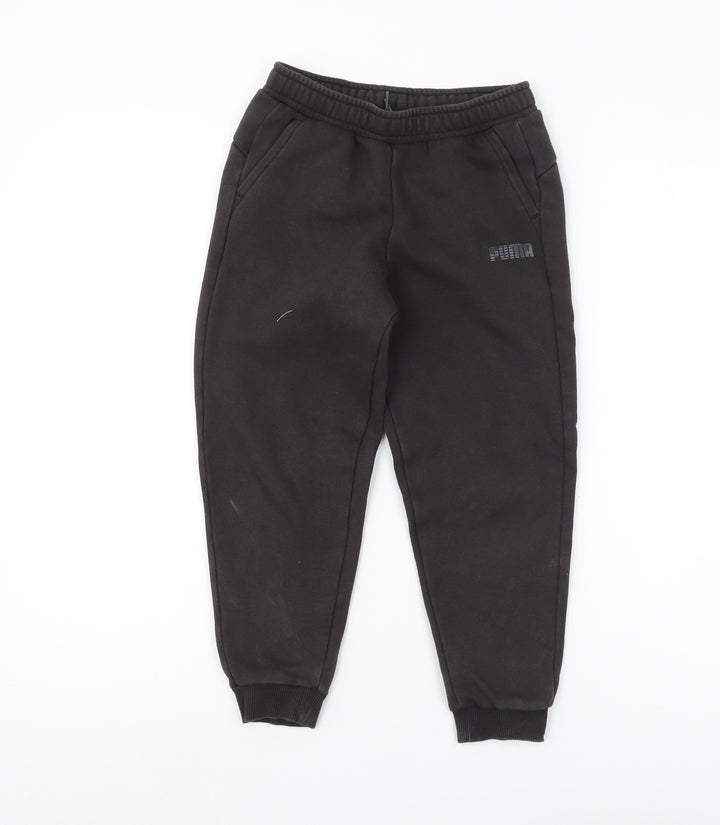 Puma Boys Black Jogger Trousers Size 7-8 Years