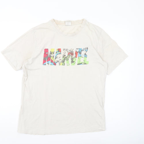 Marvel Men's Beige Graphic Spider-Man T-Shirt Size L