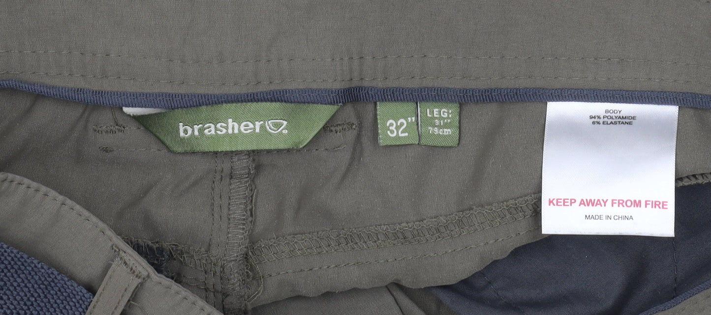 Brasher Men's Green Cargo Trousers 32W 31L