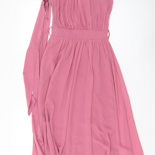 Little Mistress Women's Pink A-Line Midi Dress Size 8