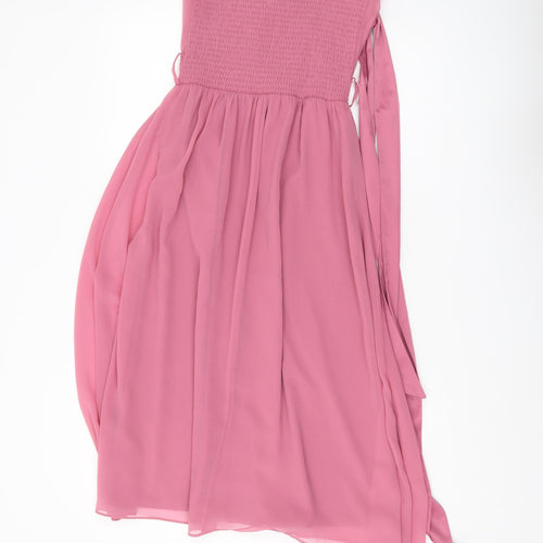Little Mistress Women's Pink A-Line Midi Dress Size 8