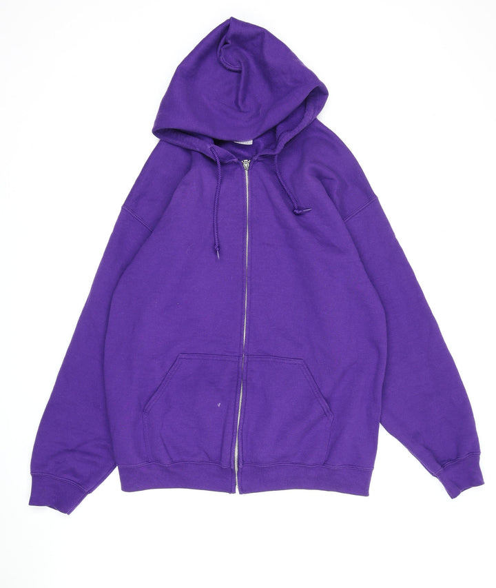 Gildan Unisex Purple Full Zip Graphic Hoodie L