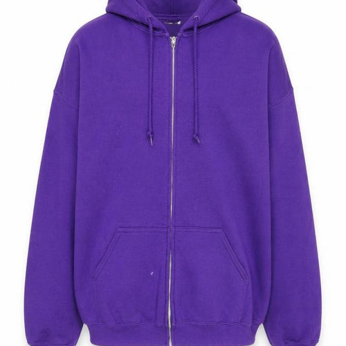 Gildan Unisex Purple Full Zip Graphic Hoodie L
