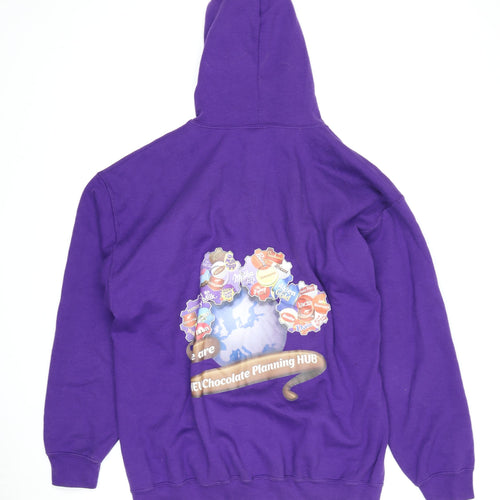 Gildan Unisex Purple Full Zip Graphic Hoodie L