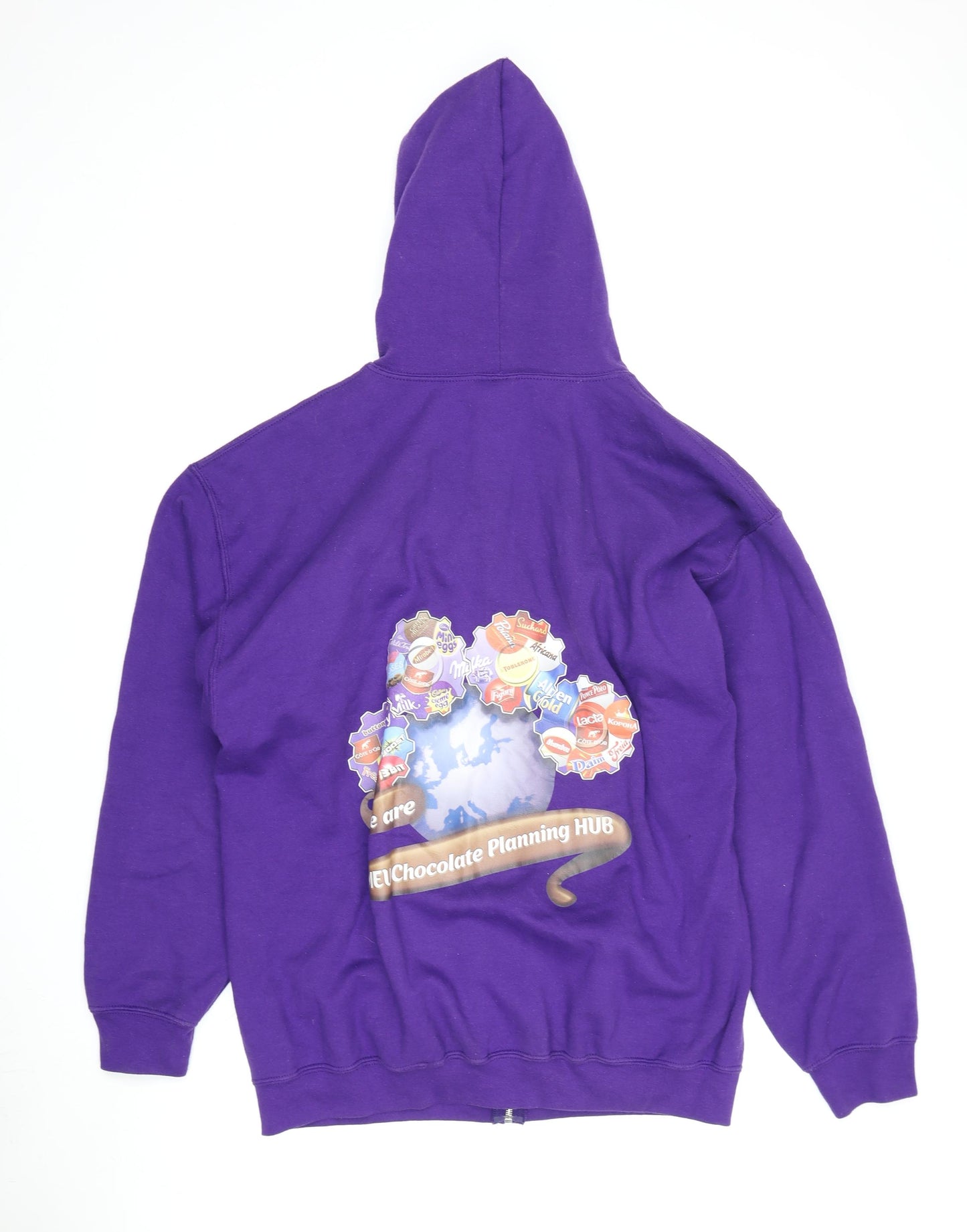 Gildan Unisex Purple Full Zip Graphic Hoodie L
