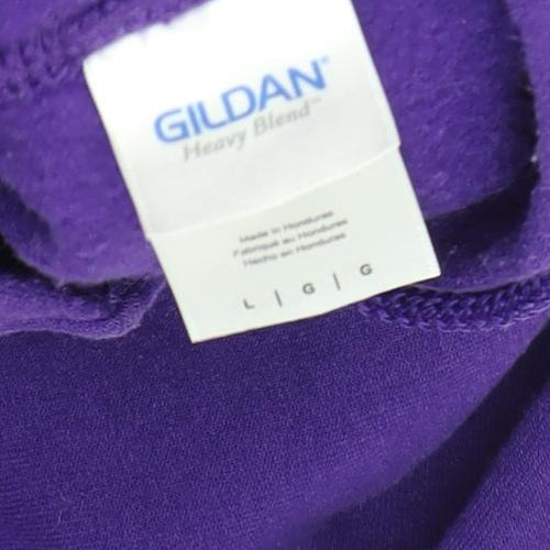 Gildan Unisex Purple Full Zip Graphic Hoodie L