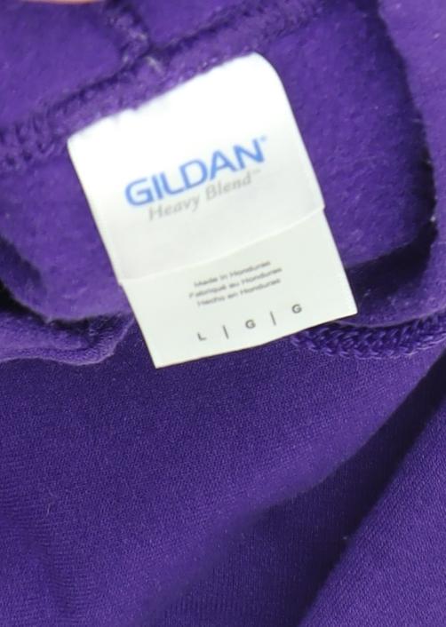 Gildan Unisex Purple Full Zip Graphic Hoodie L