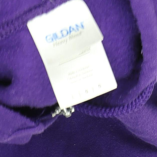 Gildan Unisex Purple Full Zip Graphic Hoodie L