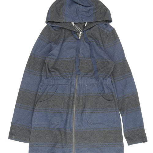 Vans Women's Blue Full Zip Hoodie L - Hooded & Striped
