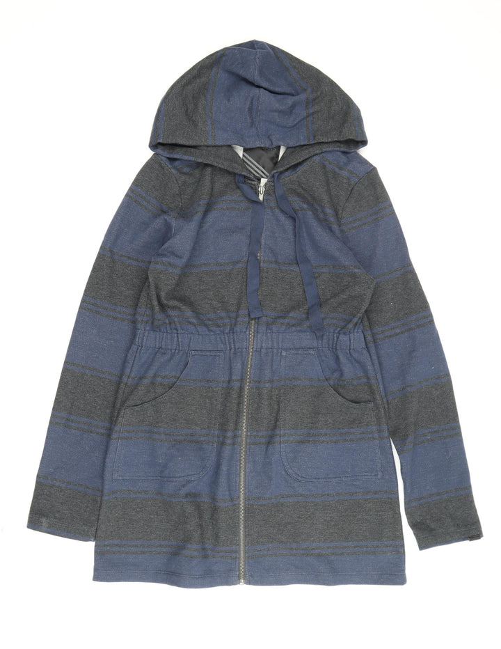 Vans Women's Blue Full Zip Hoodie L - Hooded & Striped
