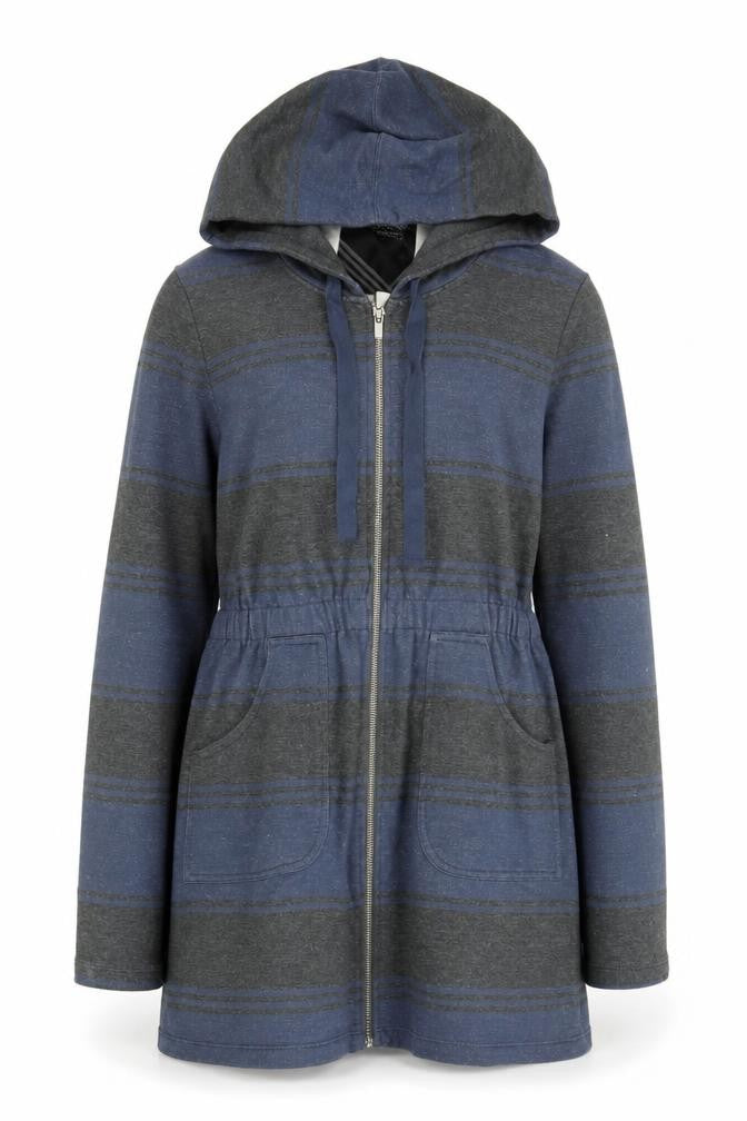 Vans Women's Blue Full Zip Hoodie L - Hooded & Striped