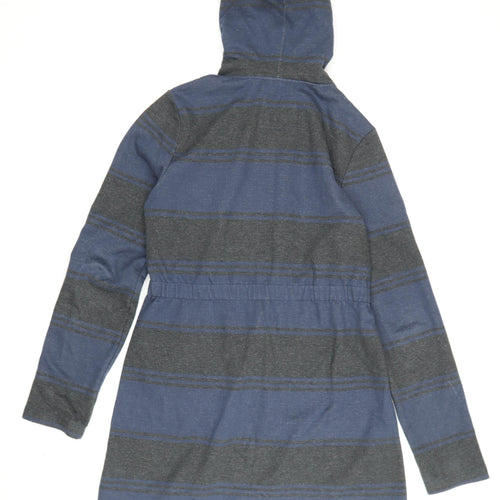 Vans Women's Blue Full Zip Hoodie L - Hooded & Striped