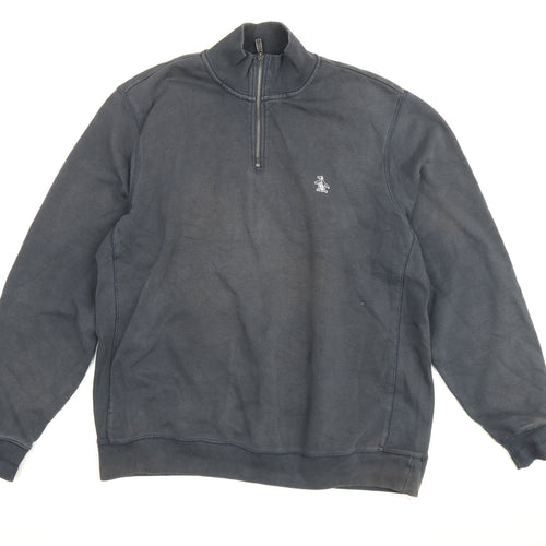 Original Penguin Men's Black XL Lightweight Half Zip Sweatshirt