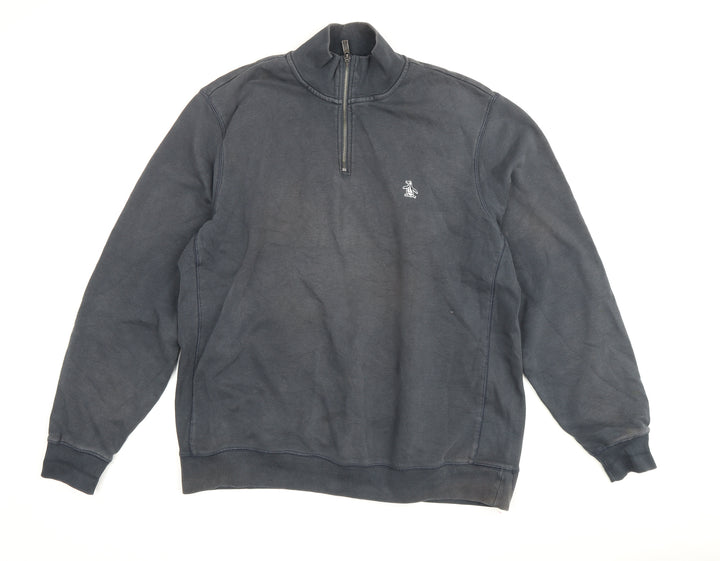Original Penguin Men's Black XL Lightweight Half Zip Sweatshirt