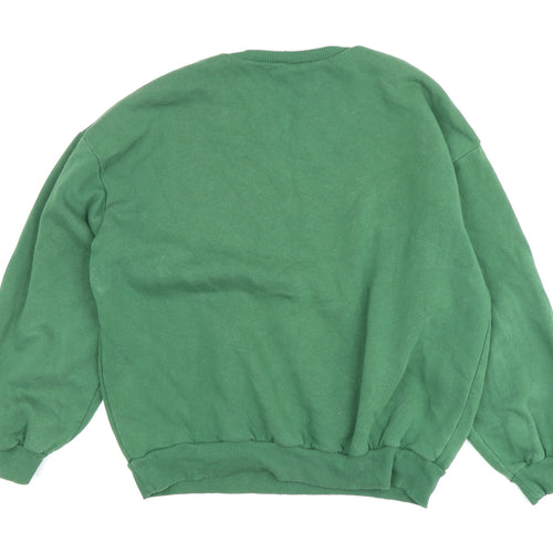boohoo Women's Green Pullover Sweatshirt Medium