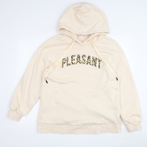 Vision Women's Beige Pullover Hoodie, L, Casual, Relaxed Fit