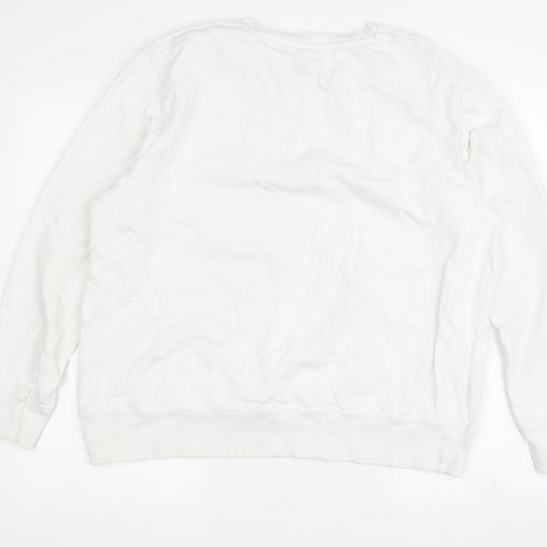 Sponge Bob Square Pants White Pullover Sweatshirt L