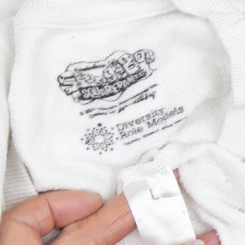 Sponge Bob Square Pants White Pullover Sweatshirt L