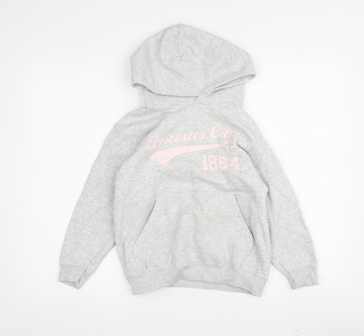 Leicester City FC Girls Grey Hoodie, Size 7-8, Pullover Style