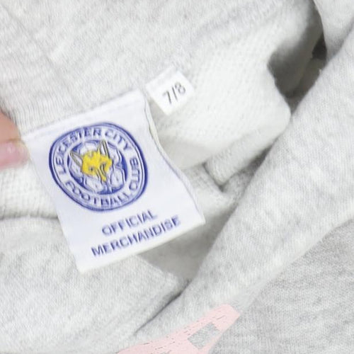 Leicester City FC Girls Grey Hoodie, Size 7-8, Pullover Style