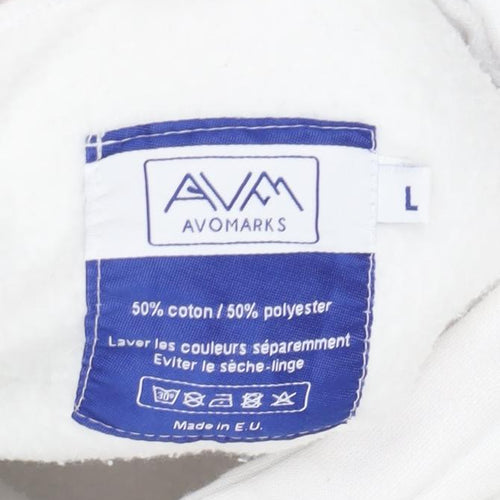 Avomarks Unisex White Pullover Hoodie L