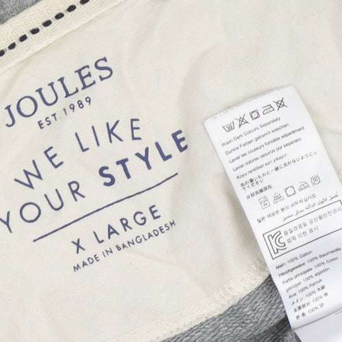 Joules Men's Grey XL Full Zip Hoodie