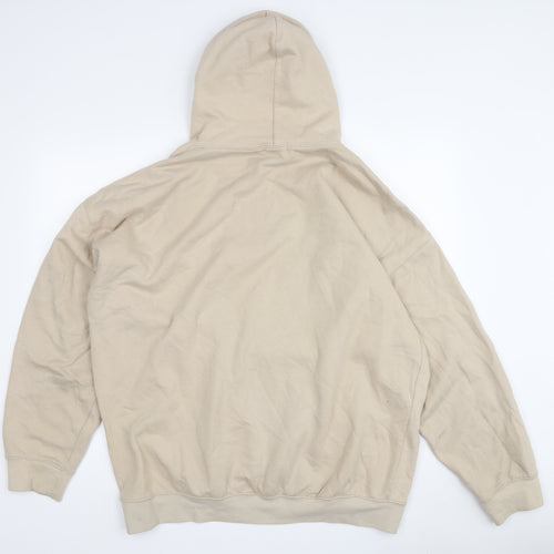 boohooMAN Men's Beige Pullover Hoodie M