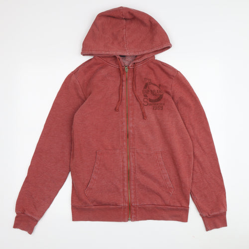 Gap Men's Red Full Zip Hoodie S