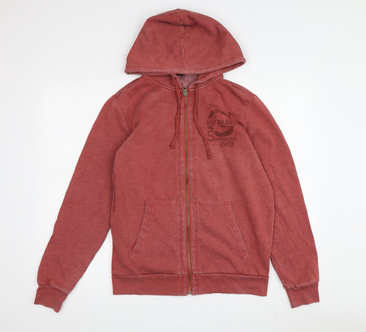 Gap Men's Red Full Zip Hoodie S