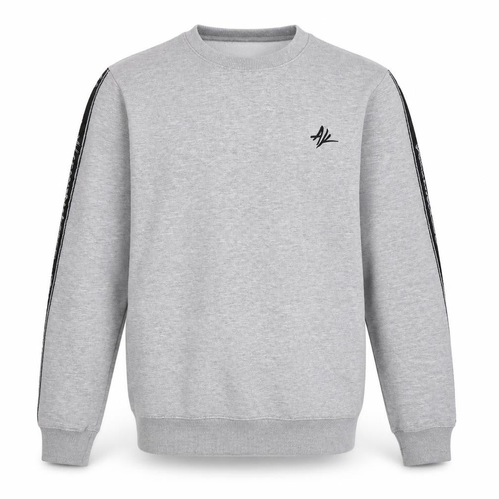 Front view of AKAI Men's Grey Pullover Sweatshirt Small