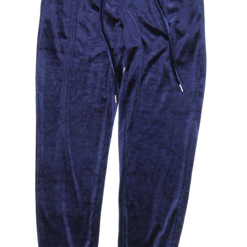 Zara Women’s Blue Velvet Jogger Trousers S