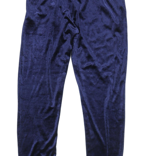 Zara Women’s Blue Velvet Jogger Trousers S