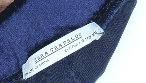 Zara Women’s Blue Velvet Jogger Trousers S
