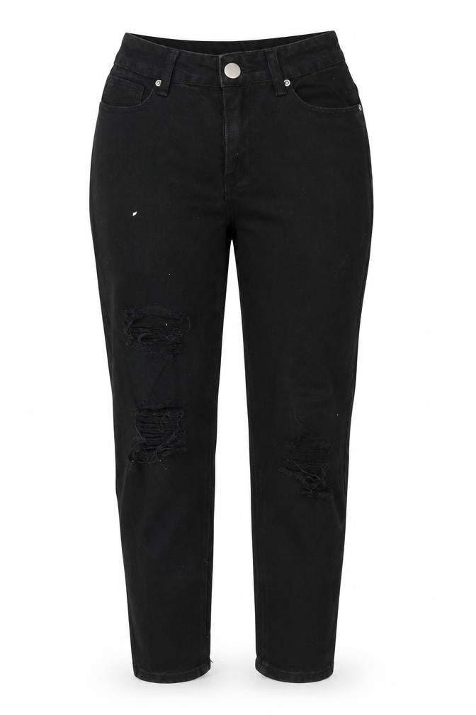 Boohoo Women's Black Skinny Distressed Jeans Size 6