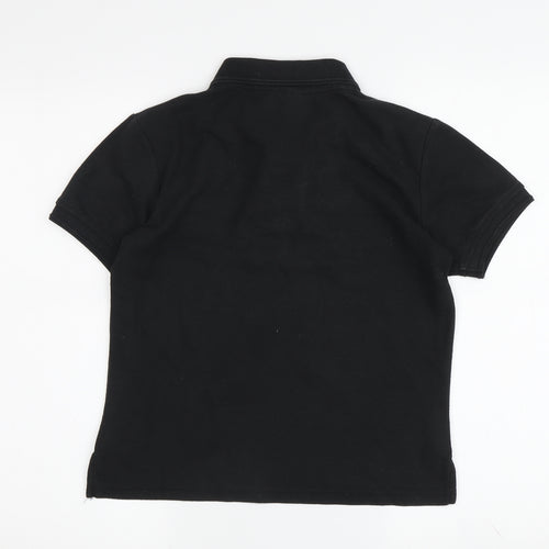 Slazenger Girls Black Polo Shirt, Size 9-10 Years, Logo Accents