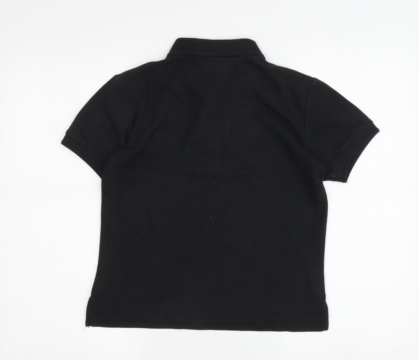 Slazenger Girls Black Polo Shirt, Size 9-10 Years, Logo Accents