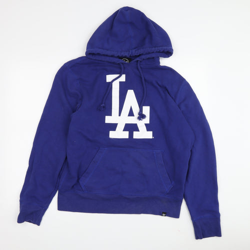 47 Men's Blue Pullover Hoodie M with Logo