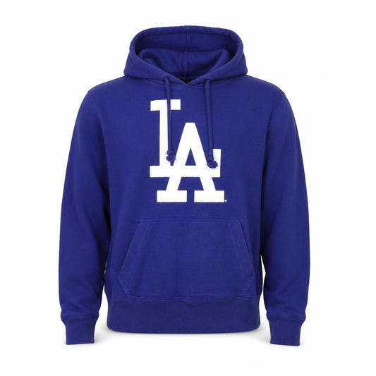 Front view of 47 Men's Blue Pullover Hoodie M with Logo