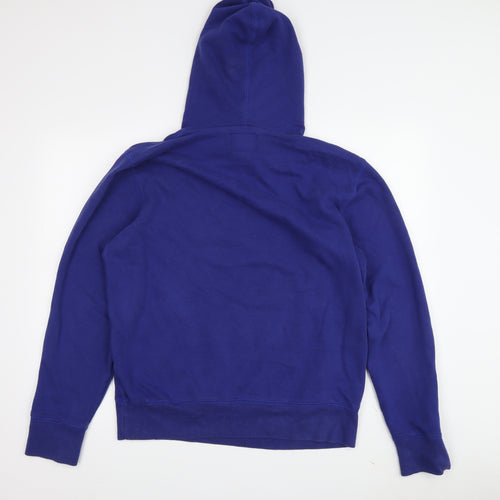 47 Men's Blue Pullover Hoodie M with Logo