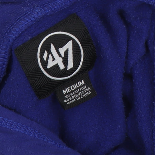 47 Men's Blue Pullover Hoodie M with Logo