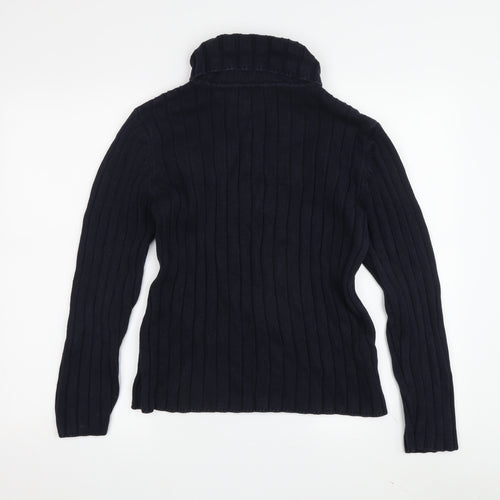 Tommy Hilfiger Women's Blue Roll Neck Jumper L