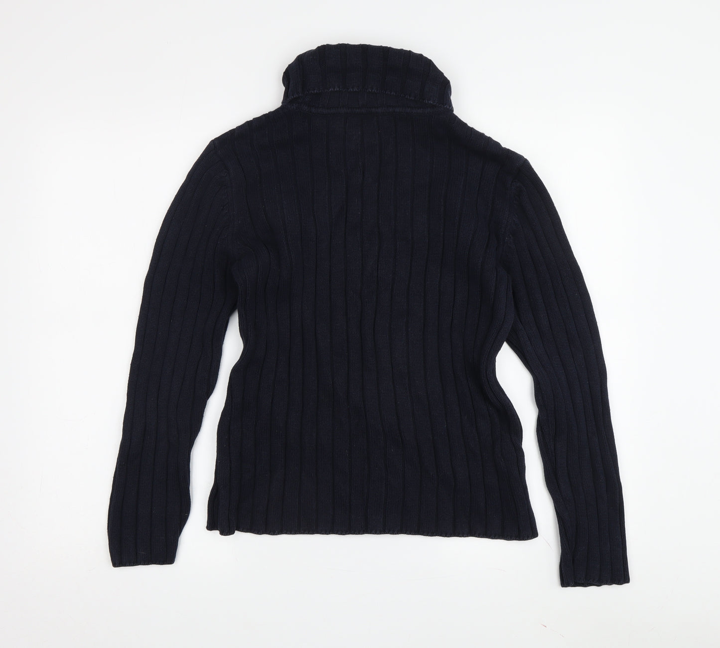 Tommy Hilfiger Women's Blue Roll Neck Jumper L
