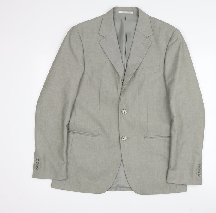 Dan John Men's Grey Blazer, Size 46, Formal Classic Style