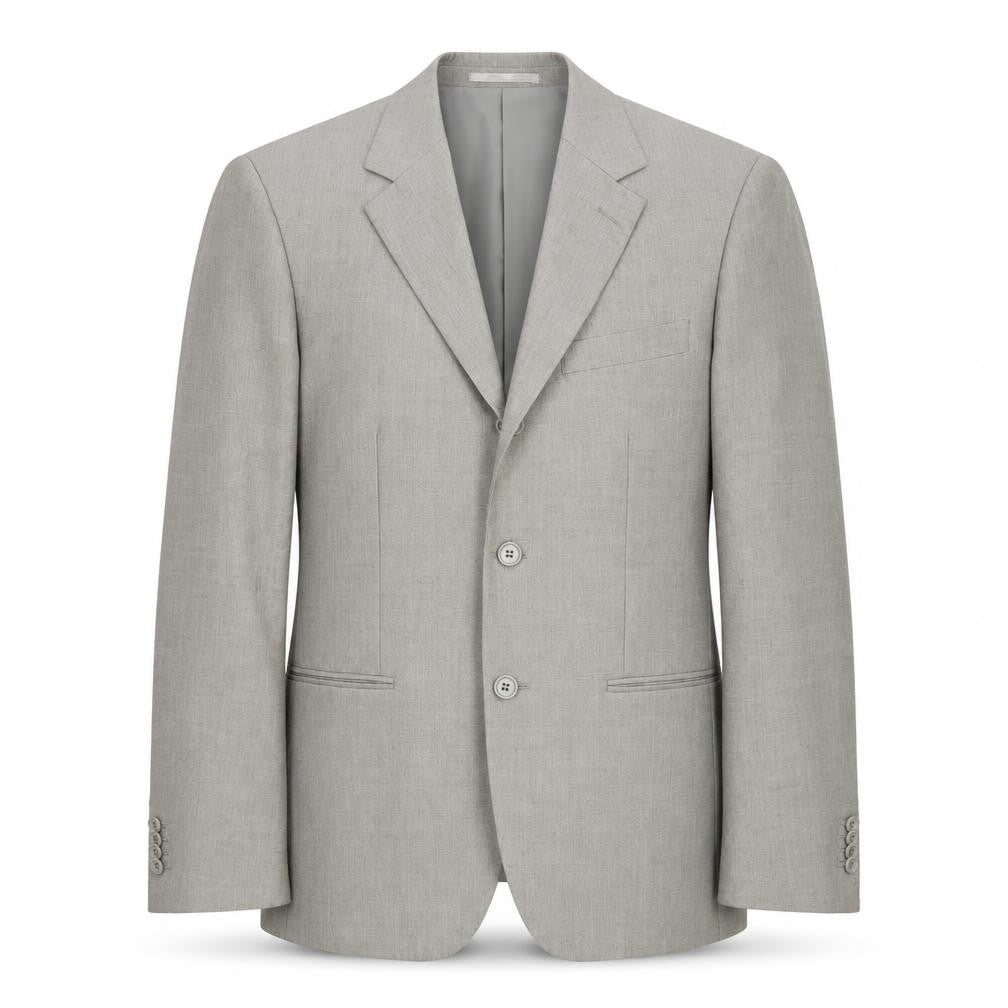 Front view of Dan John Men's Grey Blazer, size 46, Formal Classic Style